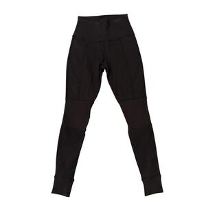 Alo Yoga Black High Waisted Leggings Women’s XXS Ribbed Panel Performance